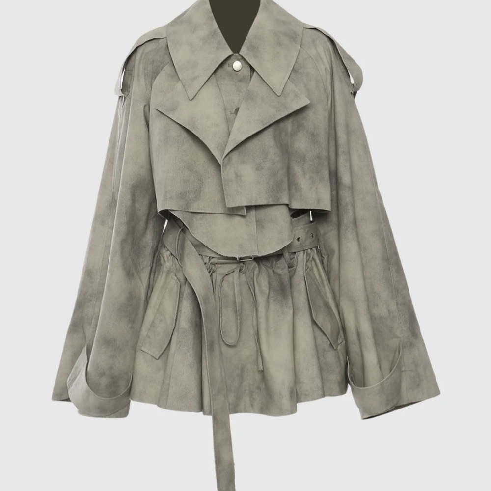 Elegant Gray Trench Coat for Women